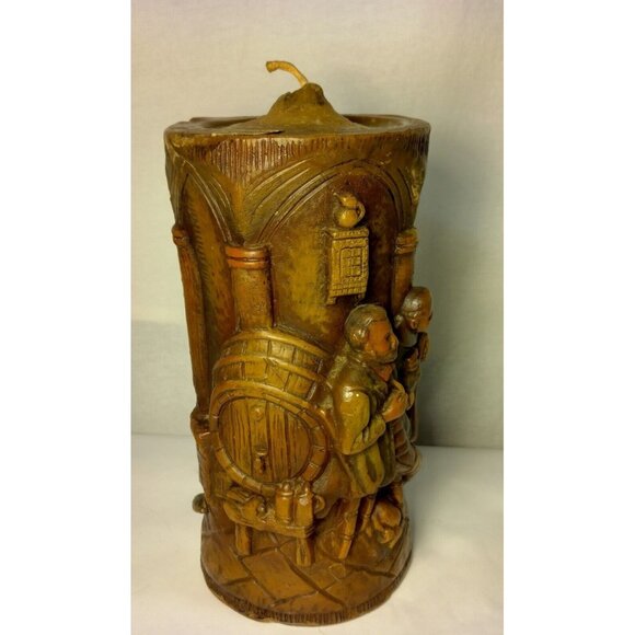 Walldurn Baden Johan Gunter Pillar Candle Carved Trappist Monks Brewery Beer Keg - Picture 3 of 15